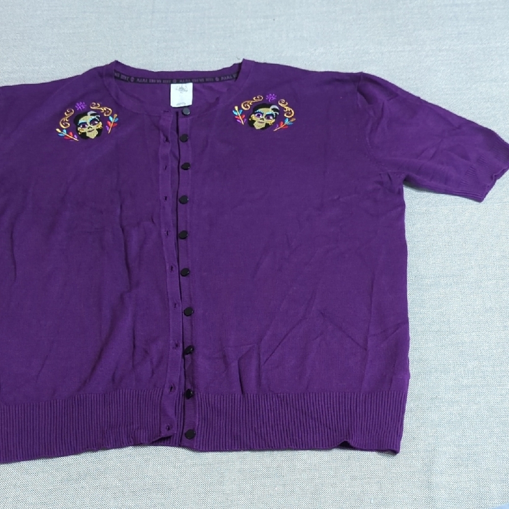Purple Embroidered Cardigan